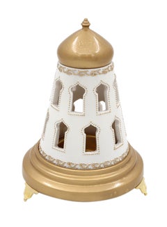 Buy Censer Incense Burner Gold/White 18x18x23cm in Saudi Arabia