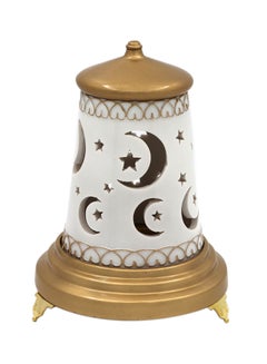 Buy Censer Incense Burner Gold/White 18x18x23cm in Saudi Arabia