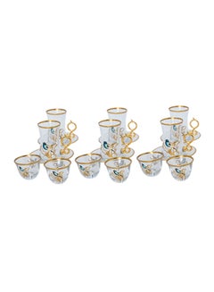 اشتري Set of 18 Piece for Arabic Coffee and Tea Cups Multicolour 53x34x8cm في السعودية