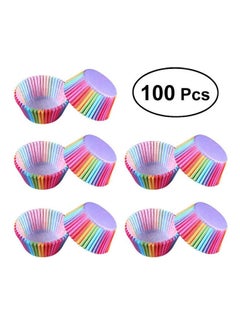 Buy 100-Piece Cup Cake Case Set Multicolour 68x50x32mm in Saudi Arabia