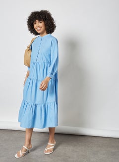 Buy Tiered Midi Dress Little Boy Blue in Saudi Arabia