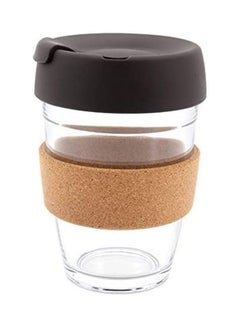 Buy Travel Mug With Lid Clear/Brown/Black in Saudi Arabia