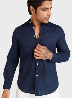 Buy Slim Fit Shirt Blue in Saudi Arabia