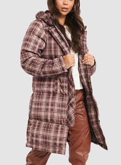 Buy Padded Parka Jacket Checked in Saudi Arabia