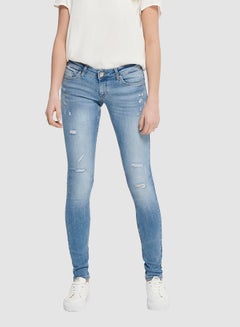 Buy Skinny Fit Jeans Medium Blue Denim in UAE