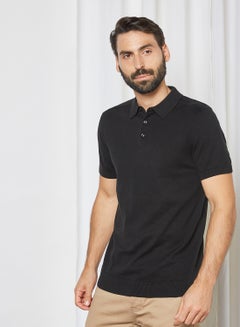 Buy Basic Short Sleeve Polo Black in Saudi Arabia
