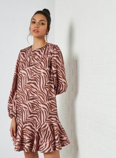 Buy All-Over Printed Dress Pink in Saudi Arabia