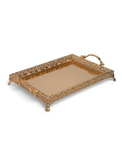 اشتري Modern Decorated Tray ذهبي 33x49سم في السعودية