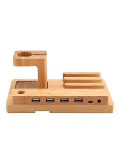 Buy 4-Port USB Mobile Charging Stand Holder Beige in UAE