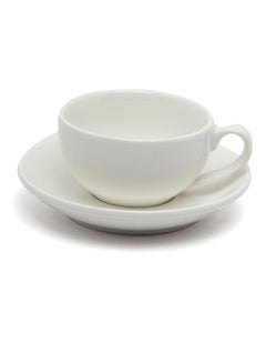 Buy Elegant Milk Mug With Plate White 100ml in UAE