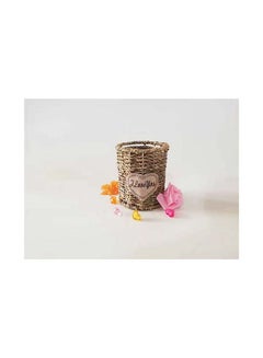 Buy Wooden Flowers Basket Vase Brown 9x16cm in UAE