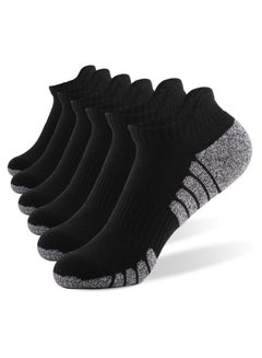 Buy Set Of 6 Pair Of Athletic Anti-Skid Low-Cut Socks Black/Grey in Saudi Arabia