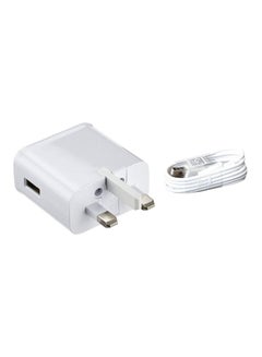 Buy 3-Pin Fast Travel Adapter With Micro USB Cable White in Saudi Arabia