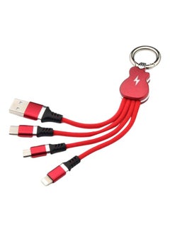 Buy 3-In-1 Data Sync And Charging Cable Red/Black/Silver in UAE