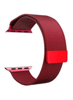 Buy Milanese Mesh Stainless Steel Band for Apple Watch 42/44/45mm Red in Egypt