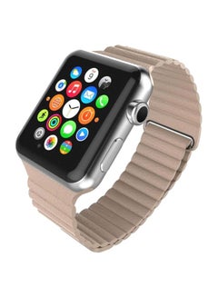 Buy Replacement Band For Apple Watch Series 4 42mm Beige in UAE