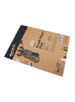 Buy 50-Sheet A3 Size Craft Paper Pad Brown in UAE