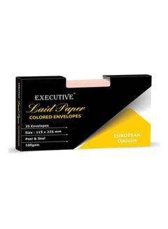 Buy 25-Piece Executive Laid Paper Peel And Seal Envelope Set Pink in UAE