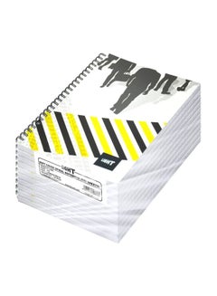 اشتري طقم دفتر ملاحظات بسلك قياس A5 مع غطاء ناعم من 10 قطع أبيض/أسود/أصفر في الامارات