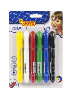 Buy 6-Piece Twist Face Paint Makeup Pen Set red/blue/green in UAE