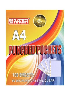 Buy 100-Piece A4 Punched Pocket Clear in UAE