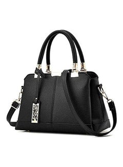Buy Leather Satchel Handbag Black in Saudi Arabia