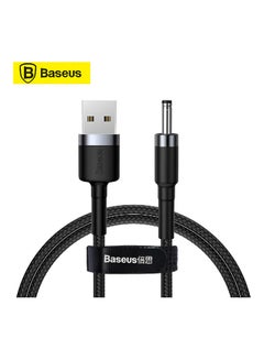 Buy Cafule Series USB to DC 3.5mm Charging Cable Multi-strand Braided Cord 2A 1m - Gray/Black in UAE