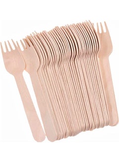 Buy 36-Piece Wooden Fork Set Beige in Saudi Arabia