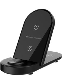 Buy 3 In 1 Wireless Charger for Mobile Phone Black in UAE