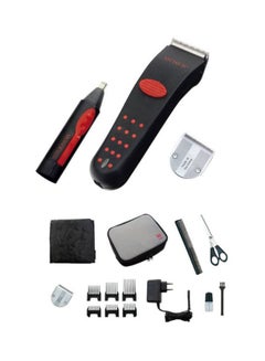 Buy Professional Cordless Hair Trimmer Set Black/Silver/Red in UAE
