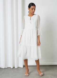 Buy Tiered Dress White in Saudi Arabia