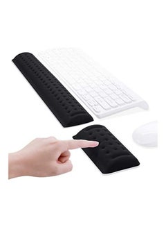 Buy 2-Piece Keyboard And Mouse Wrist Rest Pad Set Black in Saudi Arabia