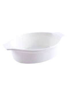 Buy Oval Eared Plate White 20.5 x 13.4 x 5.4cm in UAE