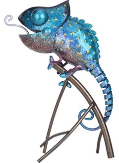 Buy Decorative Chameleon Sculpture Blue 8.8x4.5x12inch in Saudi Arabia