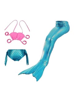 Buy 3-Piece Mermaid Swimming Suit With Bikini Set 150cm in Saudi Arabia