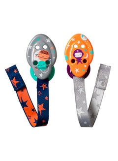 Buy Pack Of 2 Soother Holder ( 0 Months+) -Spaceman in UAE