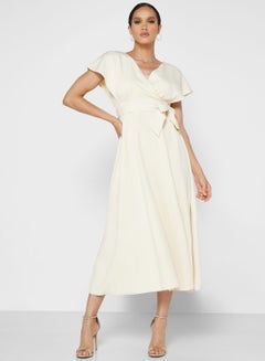 Buy One Shoulder Tie Dress White in Saudi Arabia