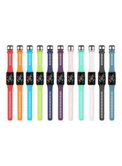 اشتري 11-Piece Silicone Replacement Straps For Honor Band 6 Multicolour في السعودية