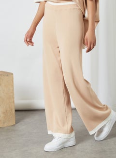 Buy Wide Leg Pants Beige in Saudi Arabia