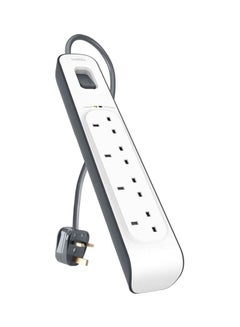 Buy Surge Master 4-Slot Extension Cord White/Black 2meter in UAE