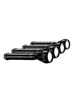 Buy 4-Piece Rechargeable LED Handheld Flashlight Torch Black 219mm in Saudi Arabia