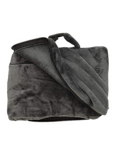 Buy Fold And Go Travel Blanket Polyester Charcoal Black 152x92cm in Saudi Arabia