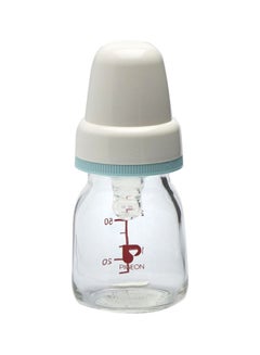 Buy Glass Juice Feeder, 50 mL - Clear/White/Blue in UAE