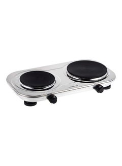 Buy Dual Electric Hot Plate 2500W 2500.0 W OMHP2396 Silver/Black in UAE