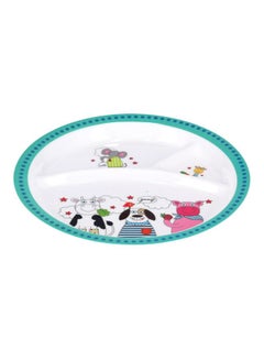 Buy Melamine Food Plate White/Blue/Pink 21.3x2cm in UAE