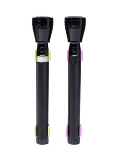 Buy 2-Piece Rechargeable LED Search Light Set Black/Green/Pink in UAE