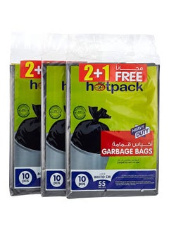 Buy Pack Of 3 Flat Garbage Bags 55 Gallon Black 80x110cm in Saudi Arabia