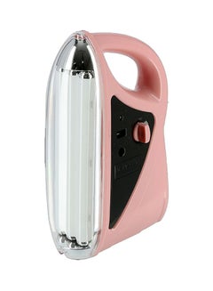 Buy Rechargeable LED Emergency Light With USB & Solar Charger Jacks Pink/Black in UAE