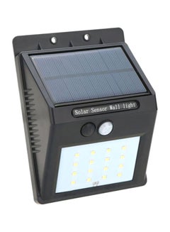 Buy 16 LED Solar Light Path Wall Lamp Black 4x16cm in UAE