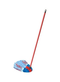 اشتري 3action Supermocio Floor Mop with a Stick, Versatile, Red Spot Eraser, Blue Microfibre, 3d Red Spots, 14 X 7 X 157 Cm Red/Blue في الامارات